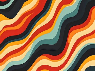 Retro Waves: Bold, wavy lines reminiscent of 70s and 80s aesthetics. 