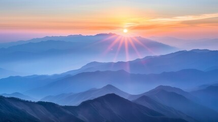 Majestic Sunrise or Sunset over the Mountains