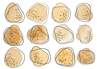 Set of 12 stone textures in PNG format. Textures of precious stones and yellow amber. Can be used in printing and home decoration.
