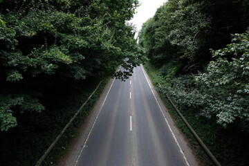 Obraz premium Roadway through nature St Column Major Cornwall England