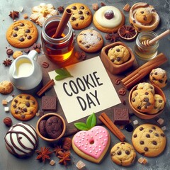 Obraz premium Cookie day is a celebration of cookies and baked goods