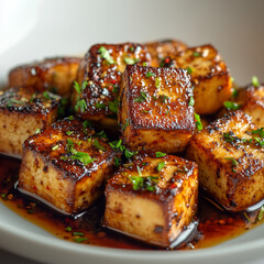 spicy grilled tofu with herbs