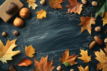 Back to school. Hand-drawn image of a chalkboard or blackboard minimal style with copy space. 