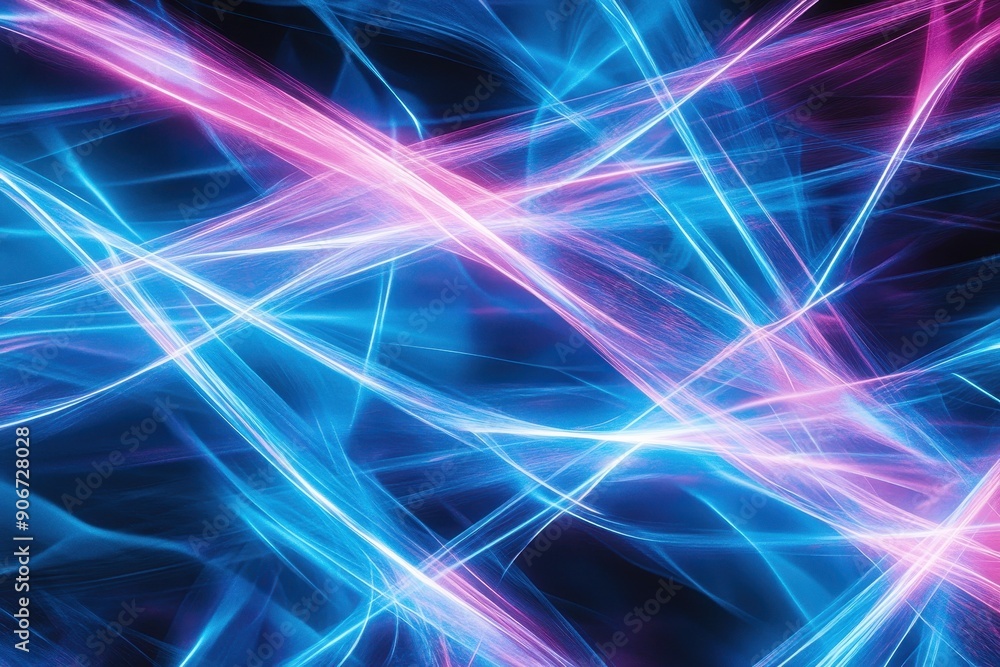 Fototapete abstract light trails in blue and pink, creating a dynamic and colorful futuristic design for backgr