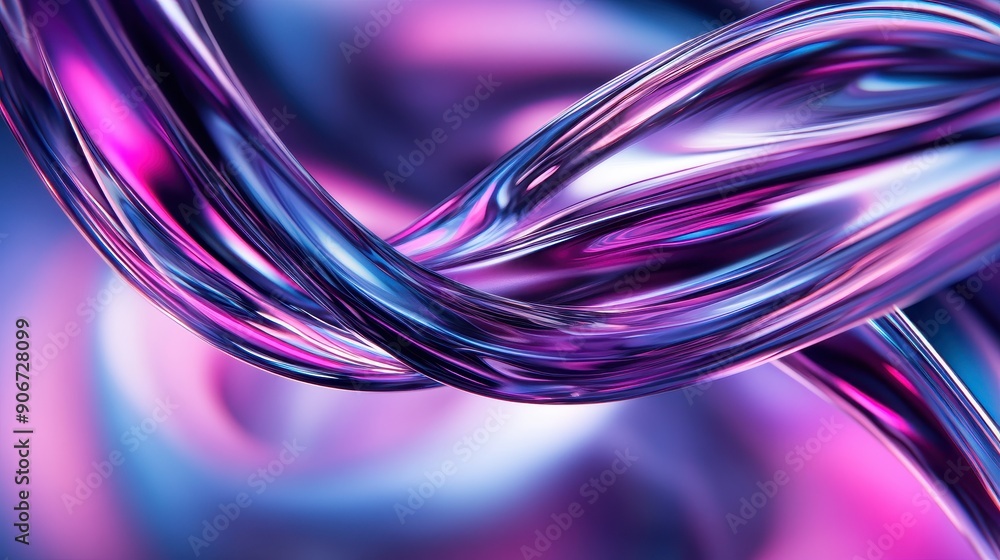 Poster abstract metallic pink and purple swirl background with a futuristic and glossy design, perfect for 