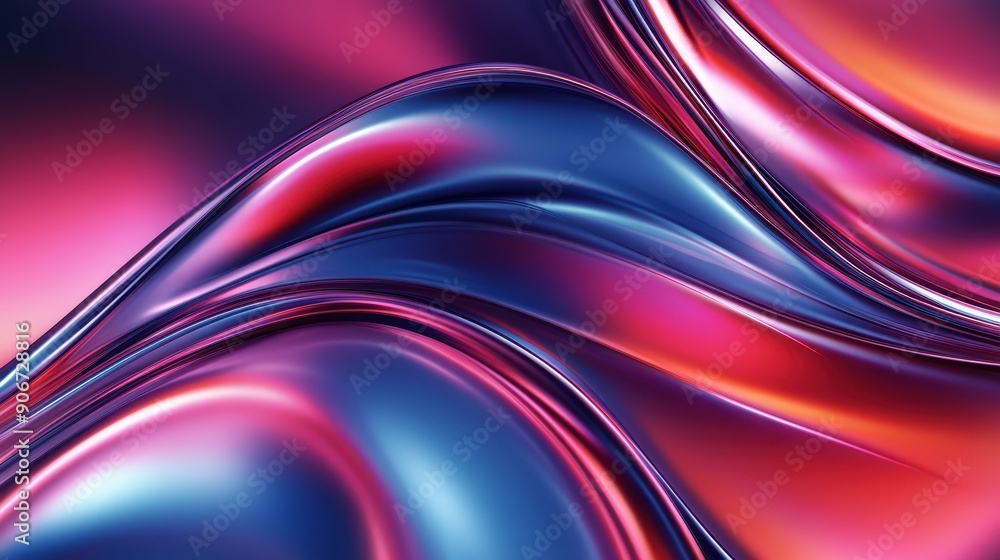 Aufkleber Vibrant abstract background with flowing, shiny colors creating a dynamic and modern visual effect, perfect for design projects and art concepts.