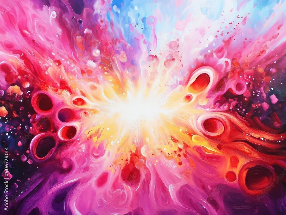 Aufkleber vibrant abstract explosion of color with bright lights in a dynamic, energetic background. perfect f