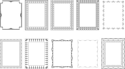 vector frames black on a white background