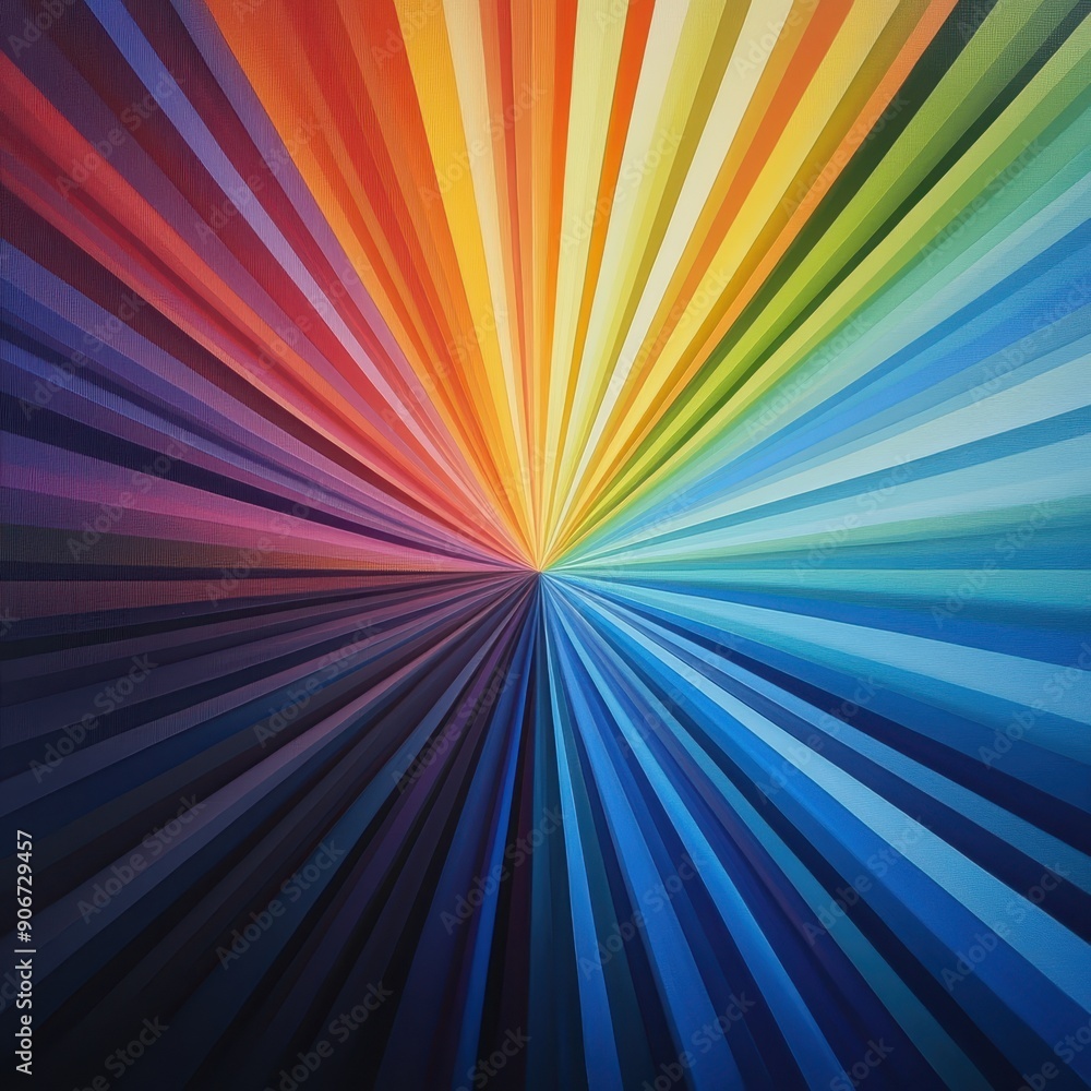 Poster Vibrant abstract radial burst with spectrum colors, creating a stunning visual impact suitable for various artistic and design projects.