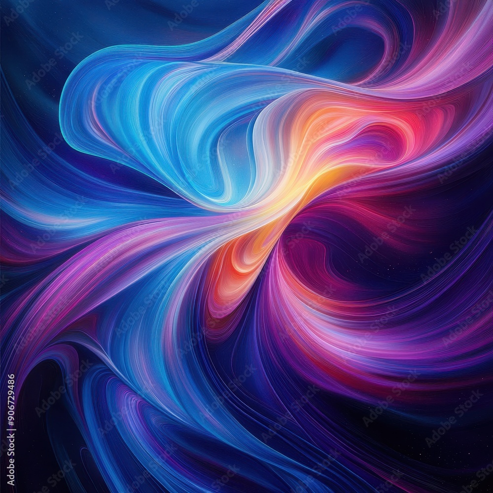 Aufkleber vibrant abstract swirl blending blue, purple, and orange, creating a dynamic and energetic visual ef