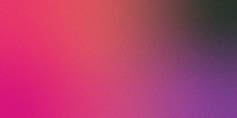 Red orange yellow purple blue gradient with vibrant grainy texture. Gradient color background for design with copy space. Retro noise texture with rough grain and noise.