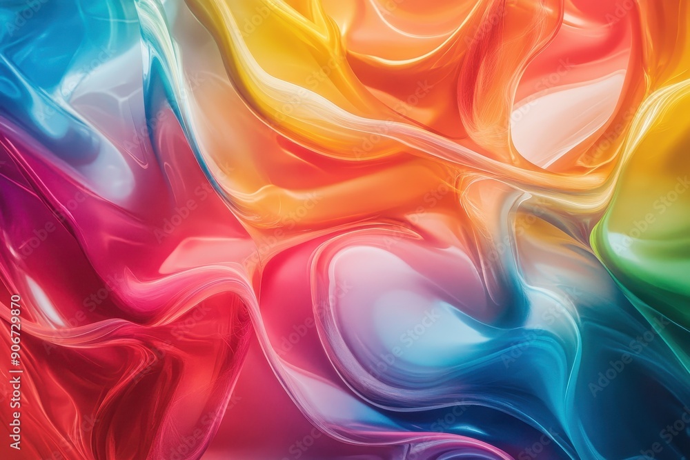 Aufkleber Vivid abstract background with flowing colorful waves and gradients. Perfect for design projects, digital art, and creative inspiration.