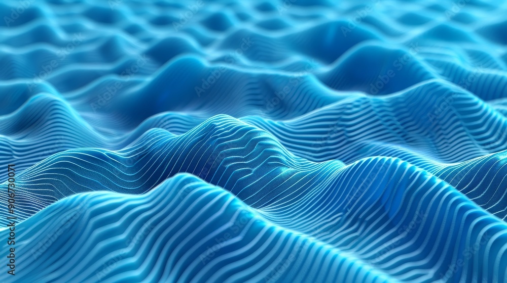 Poster abstract blue and white digital waves with a 3d effect. perfect for backgrounds or technology concep