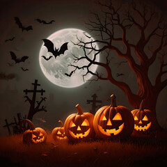 Free Photo Halloween day illustration  generative Ai