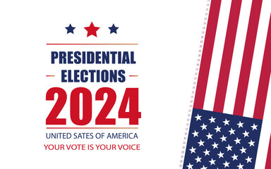 USA Presidential Election, 2024 US election banner, editable election banner for 2024, vector usa election banner, USA Election poster