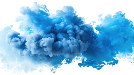 Abstract Blue Ink Swirl in Water