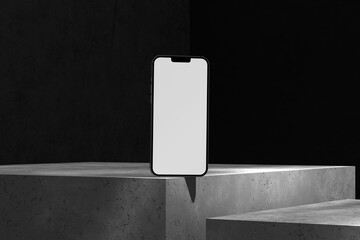 Smartphone Mockup with Concrete Background