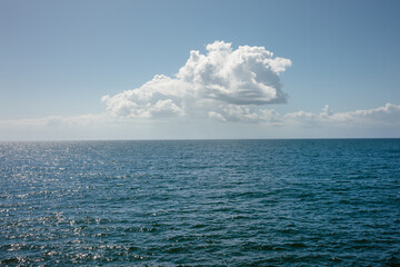 Clouds over the Gulf of Mexico, just off Gulf State Park, Gulf Shores, Alabama in spring