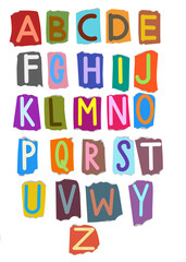 alphabet collection with paper-cut style, decorative alphabet fonts