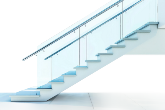 Close-Up of Modern Closed-Riser Stairs