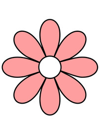 Flower clip art design on plain white transparent isolated background for card, shirt, hoodie, sweatshirt, apparel, tag, mug, icon, poster or badge