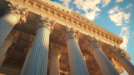 Fototapeta premium front of the pillar of justice building