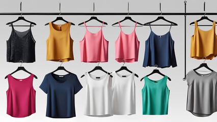 Obraz premium Fashionable Women's Tops: Stylish and Colorful