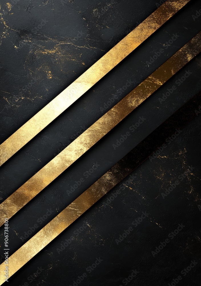 Poster an alternating pattern of golden and dark diagonal stripes
