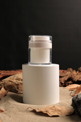 Luxury Skincare Cream Jar on Elevated Minimalist Stand