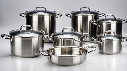 Stylish Kitchenware: Sleek Stainless Steel Pots