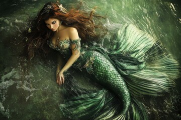Enchanted Mermaid in Emerald Waters