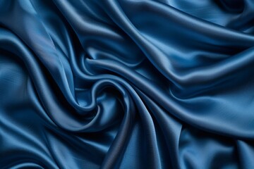 Obraz premium Elegance in Blue: A Luxurious Silk Fabric Background Offering a Smooth and Opulent Texture for Copy Space