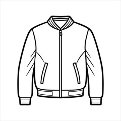 A stylish bomber jacket line art vector