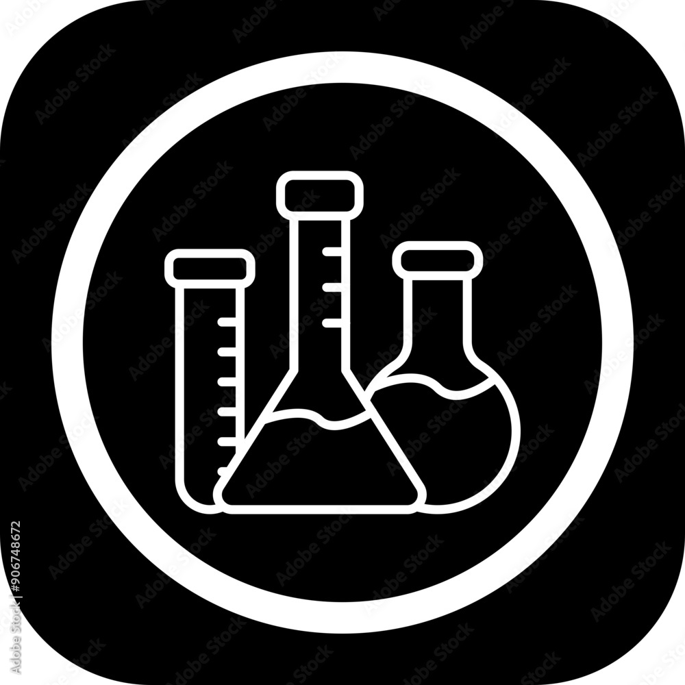 Sticker beaker icon design