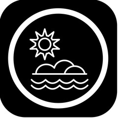 Sunset Ocean Vector Icon Design