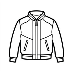 A stylish bomber jacket line art vector