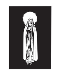 Our Lady of Fatima Illustration Virgin Mary Catholic religious vector