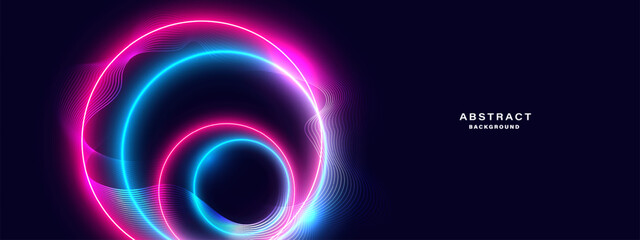 Abstract futuristic background with glowing neon light effect.Vector illustration.	

