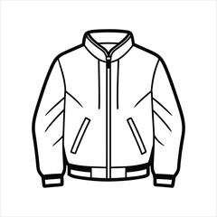A stylish bomber jacket line art vector