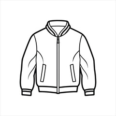 A stylish bomber jacket line art vector