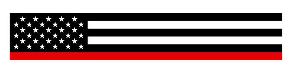 United States flag ribbon with Thin Red Line