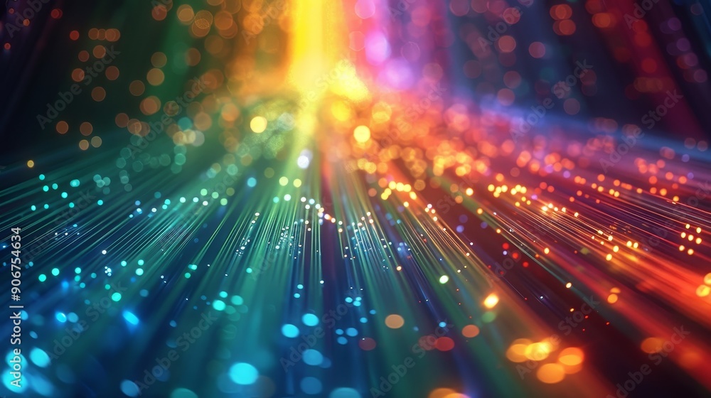 Poster Abstract background with colorful lights and streaks, creating a vibrant and dynamic composition.
