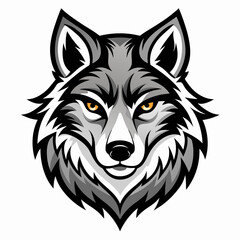 Wolf Head vector black and white, Wolf Head vector silhouette