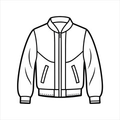 A stylish bomber jacket line art vector