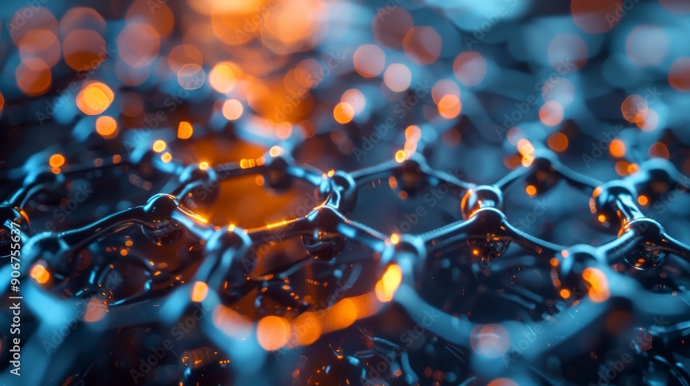 Aufkleber abstract background with a blue and orange color scheme featuring a repeating pattern of glowing sha