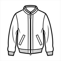 A stylish bomber jacket line art vector