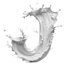 The letter J made of milk and paint