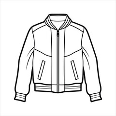 A stylish bomber jacket line art vector