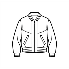 A stylish bomber jacket line art vector
