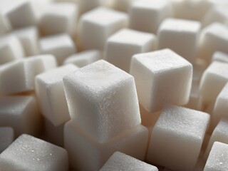 close up of sugar cubes
